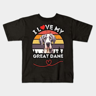 I Love my Great Dane Kids T-Shirt